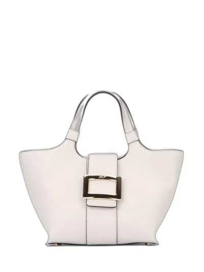 Roger Vivier Belle Vivier Shopping Mini In Neutral