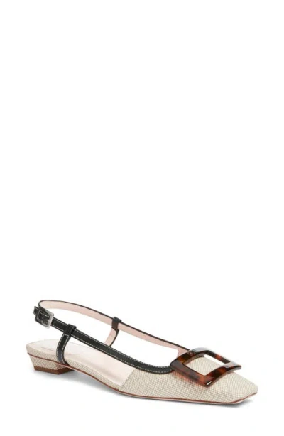 Roger Vivier Belle Vivier Slingback Ballerina Slingback Flat In Neutral