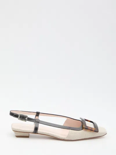 Roger Vivier Belle Vivier Slingback Ballerina Slingback Flat In Neutral