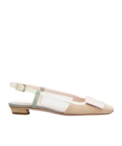 Roger Vivier Belle Vivier Slingback Ballerinas In Suede In Brown
