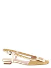 Roger Vivier Belle Vivier Braided Slingbacks In Beige