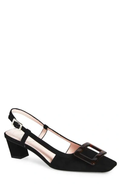 Roger Vivier Vivier Slingback Pumps Turtle Buckle Detail In Black