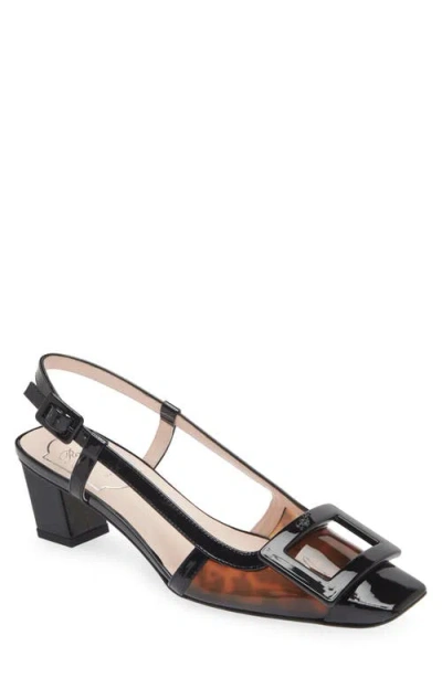 Roger Vivier Belle Vivier Tortoiseshell Pvc Slingback Pumps In Black