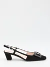 Roger Vivier Vivier Slingback Pumps Turtle Buckle Detail In Black