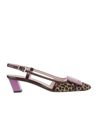 Roger Vivier Belle Vivier Slingback Pumps In Leather In Multi
