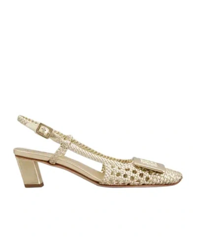 Roger Vivier Belle Vivier Slingback Pumps In Leather In Neutral