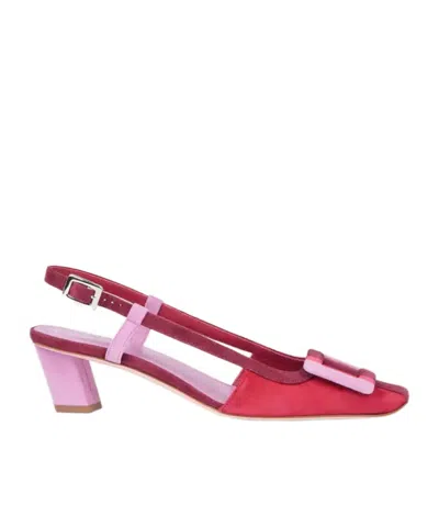 Roger Vivier Belle Vivier 45 Color-block Patent-leather Slingback Pumps In Red