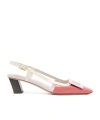 Roger Vivier Belle Vivier 45 Color-block Patent-leather Slingback Pumps In White