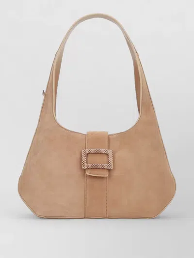 Roger Vivier Belle Vivier Small Hobo Tote Bag In Brown