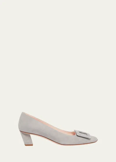 ROGER VIVIER BELLE VIVIER SUEDE BUCKLE PUMPS