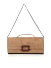 Roger Vivier Belle Vivier Clutch In Suede In Sand