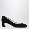 Roger Vivier 70mm Buckle-embellished Suede Pumps In Black