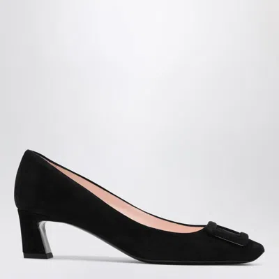 Roger Vivier Belle Vivier Suede Dã&copy;colletã&copy;s In Black