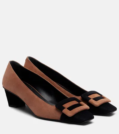 Roger Vivier Belle Vivier Pumps In Suede In Brown
