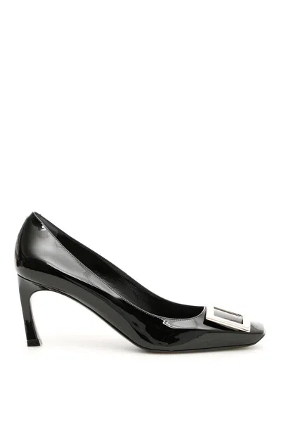Roger Vivier Belle Vivier T.70 Black Calfskin Pumps With Metal Buckle