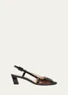 Roger Vivier Belle Vivier Tortoiseshell Pvc Slingback Pumps In S602 Marrone Scur