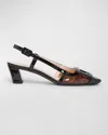 Roger Vivier Belle Vivier Tortoiseshell Pvc Slingback Pumps In S602 Marrone Scuro B999 Nero