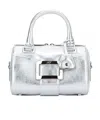 Roger Vivier Belle Vivier Mini Metallic Leather Tote Bag In Silver