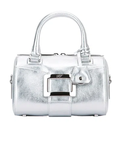 Roger Vivier Belle Vivier Tote Bag In Silver