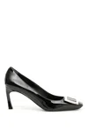 Roger Vivier Patent Leather Square-toe Heels In Black