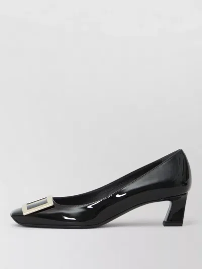 Roger Vivier Belle Vivier Trompette Leather Ballerina Shoes In Black
