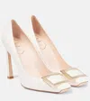 Roger Vivier Pointed Toe Leather Pumps With Buckle Detail In Pink