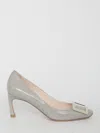 Roger Vivier Woman Pumps Light Grey Size 11.5 Leather In Gray
