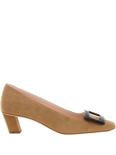Roger Vivier Belle Vivier Turtle Leather Pumps In Brown