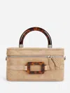 Roger Vivier Belle Vivier Vanity Mini Buckled Suede Clutch In Brown