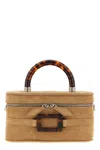Roger Vivier Belle Vivier Vanity Mini Buckled Suede Clutch In Brown