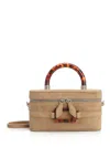 Roger Vivier Belle Vivier Vanity Mini Buckled Suede Clutch In Neutral
