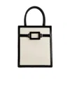 Roger Vivier Belle Vivier Voyage Lacquered Buckle Mini Tote Bag In White