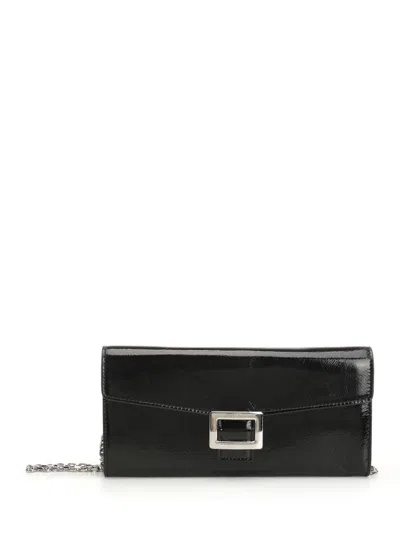 Roger Vivier Belle Vivier Wallet Chain Wallets Black