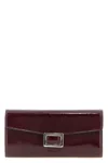Roger Vivier Belle Vivier Wallet On Chain In Patent Leather In Burgundy