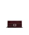 Roger Vivier Belle Vivier Wallet On Chain In Patent Leather In Brown