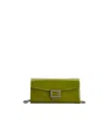Roger Vivier Belle Vivier Wallet On Chain In Patent Leather In Green