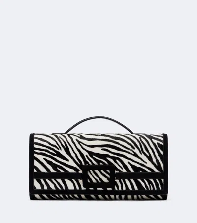Roger Vivier Belle Vivier Zebra-print Calf Hair Clutch In Multicoloured
