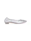 Roger Vivier 'belle Viviere' Heeled Ballet Flats In Silver