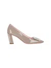 Roger Vivier Patent Leather Belle Vivier Pumps 75 In Taupe