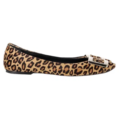Roger Vivier Bellerine Embellished Leopard Print Ballet Flats In Brown Calf Hair In Animal Print