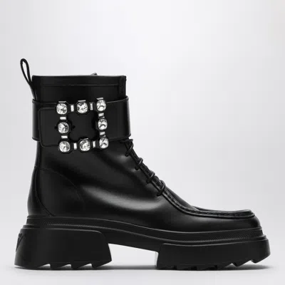 ROGER VIVIER ROGER VIVIER BLACK LEATHER LACE UP BOOT