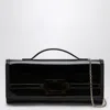 Roger Vivier Belle Vivier Shiny Leather Clutch In Black