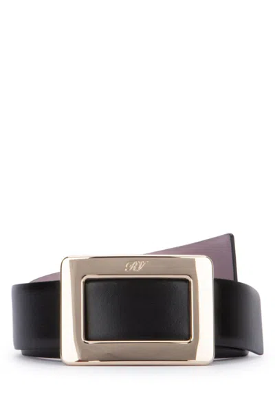 ROGER VIVIER BLACK BUCKLE BELT