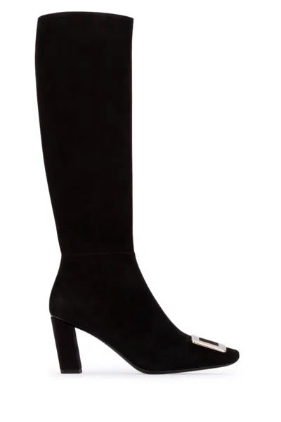 Roger Vivier Black Buckle Detailed Boots