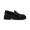 Roger Vivier Black Calfskin Rangers High Metal Loafer In Black