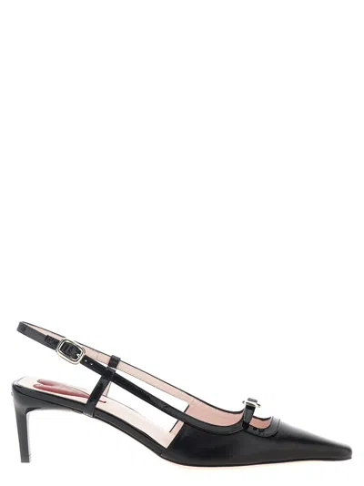 ROGER VIVIER BLACK SLINGBACK HEELS