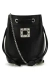 Roger Vivier Tres Vivier Daisy Aumoniere In Black