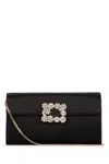 Roger Vivier Buckle Embellished Chain Strap Shoulder Bag In Black