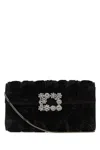 Roger Vivier Black Efflorescence Clutch In Black