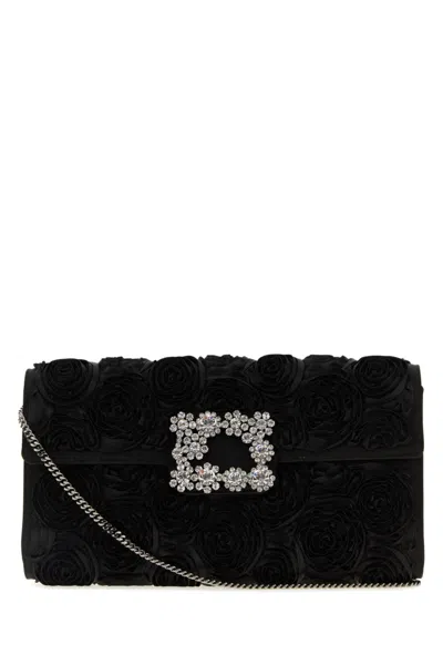 Roger Vivier Black Efflorescence Clutch